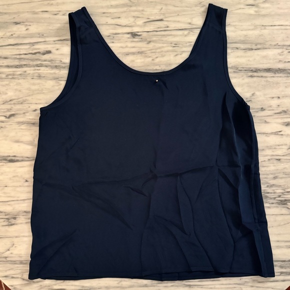 Cuyana Deep Blue Silk Tank Top - Picture 2 of 2